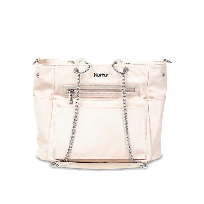 Nurtur Regalia 6 In 1 Diaper Bag - Beige (Bottle Insulator, Changing Pad, Pouches)