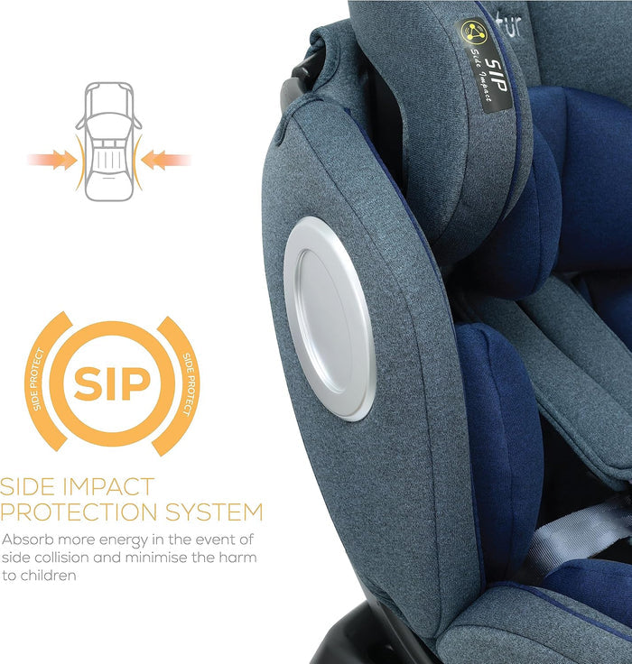 Nurtur Ultra 360° ISOFIX Car Seat & Anchor Leg (Navy, 0-3y)
