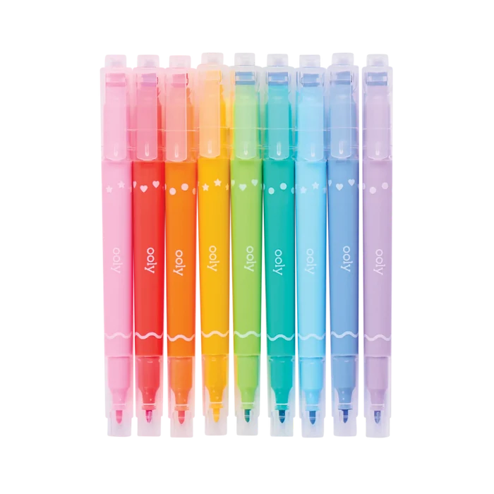 Ooly Confetti Stamp Double Ended Markers (Set of 9)