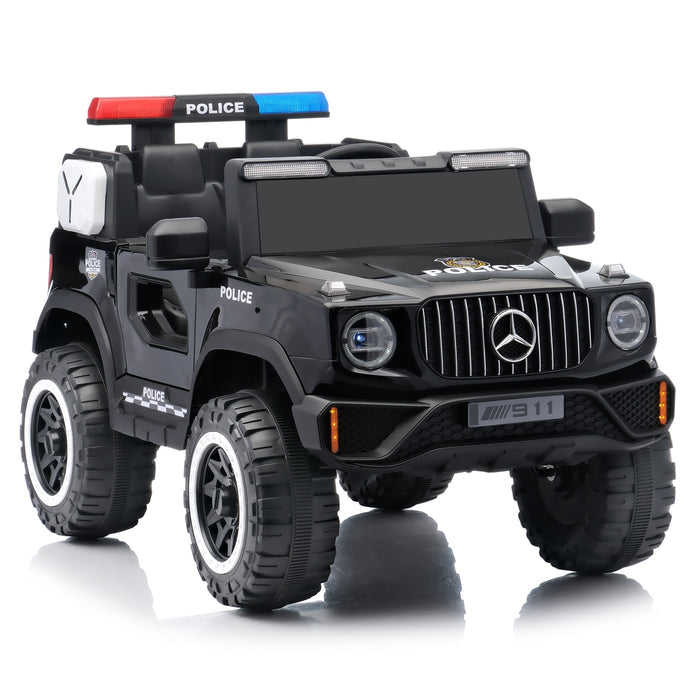Orbic Kids G700 Police  Edition 4X4 Battery Operated Jeep 12V With Leather Seat (Black, Size-119X74X80Cm)
