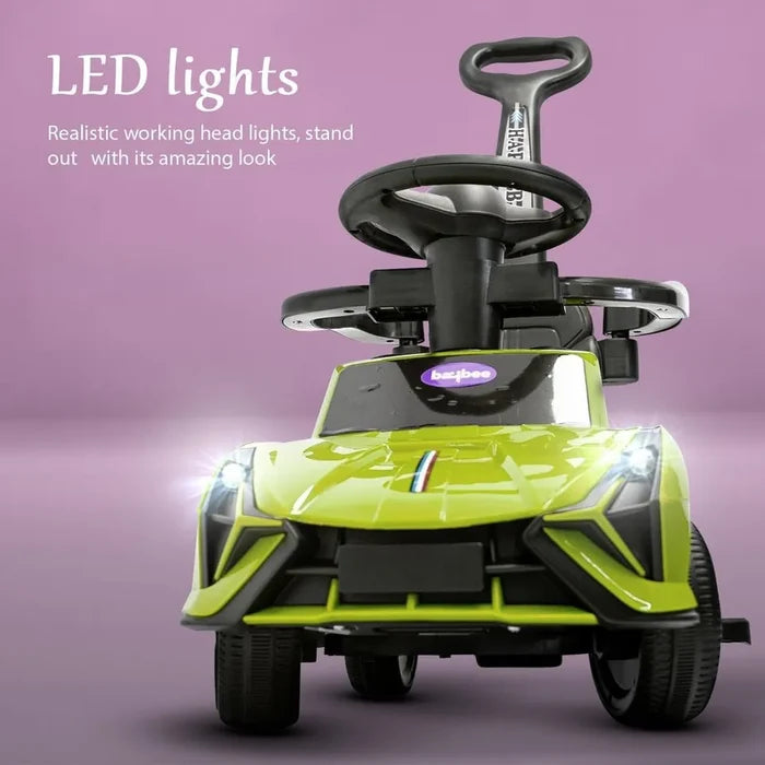 Orbic Kids Ride On Push Car for Kids with Light & Music – Green