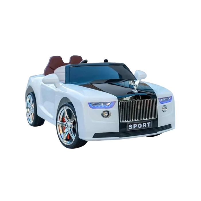 Orbic Kids Rolls Royce  Battery Ride On Car With Leather Seat (White, Size:108X68X48 Cm)