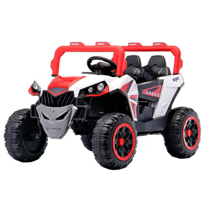 Orbic Kids Super X Utv Jeep Battery Ride On 12V With Leather Seat (Red Size:100X65X66 Cm)