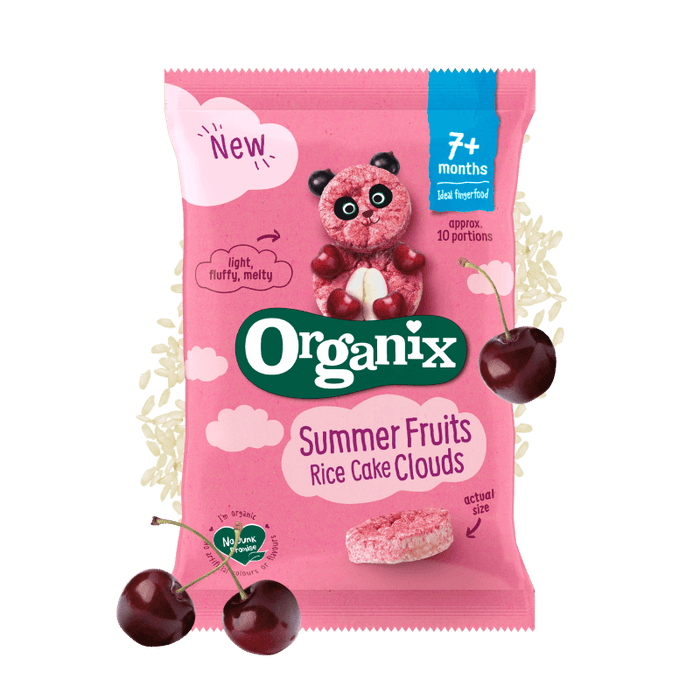 Organix Summer Fruits Rice Cake Clouds Multipack (40g).