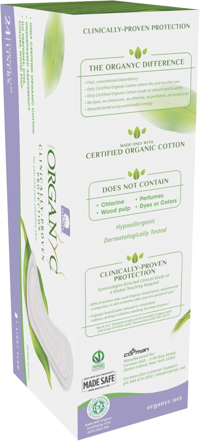 Organyc Cotton Flat Panty Liners (24 Pads)
