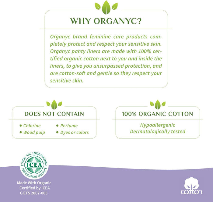Organyc Cotton Flat Panty Liners (24 Pads)