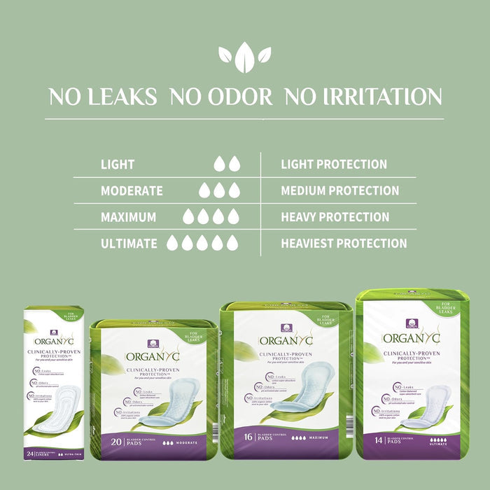 Organyc Organic Cotton Inside and Out Incontinence (20 Pads)
