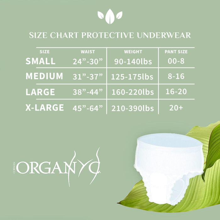 Organyc Protective Underwear 100% Organic Cotton (Medium, 14pcs)