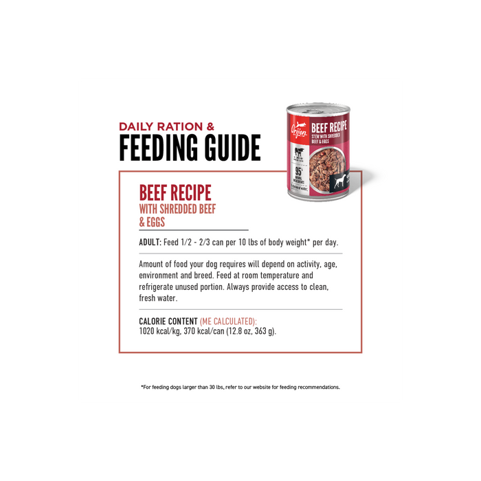 ORIJEN Premium Wet Dog Food Beef Recipe Stew, 12.8oz