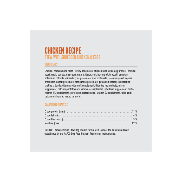 ORIJEN Premium Wet Dog Food Chicken Recipe, 12.8oz