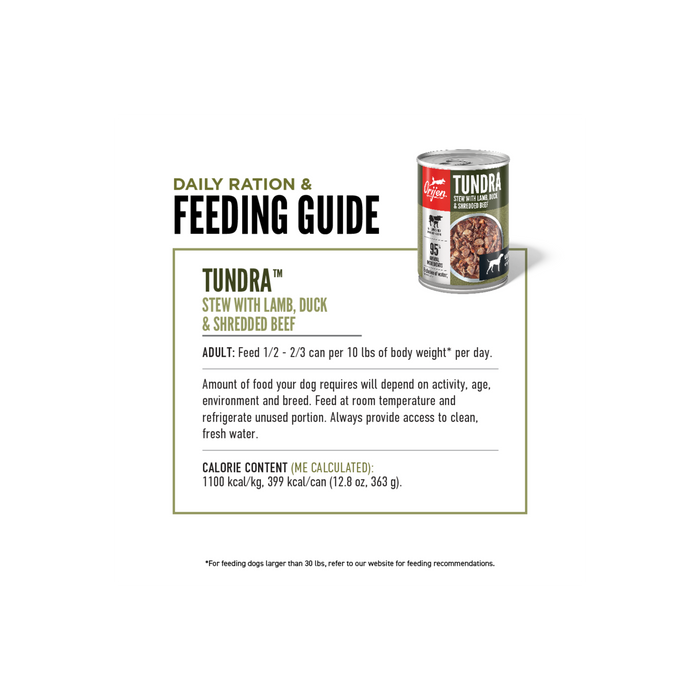 ORIJEN Premium Wet Dog Food Tundra Stew, 12.8oz