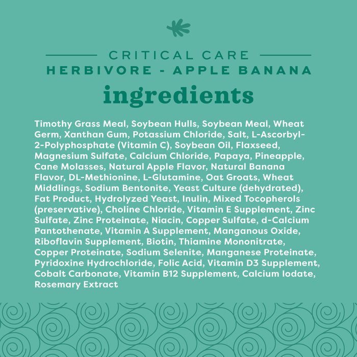 Oxbow Animal Health Critical Care Herbivore Apple-Banana (141g)