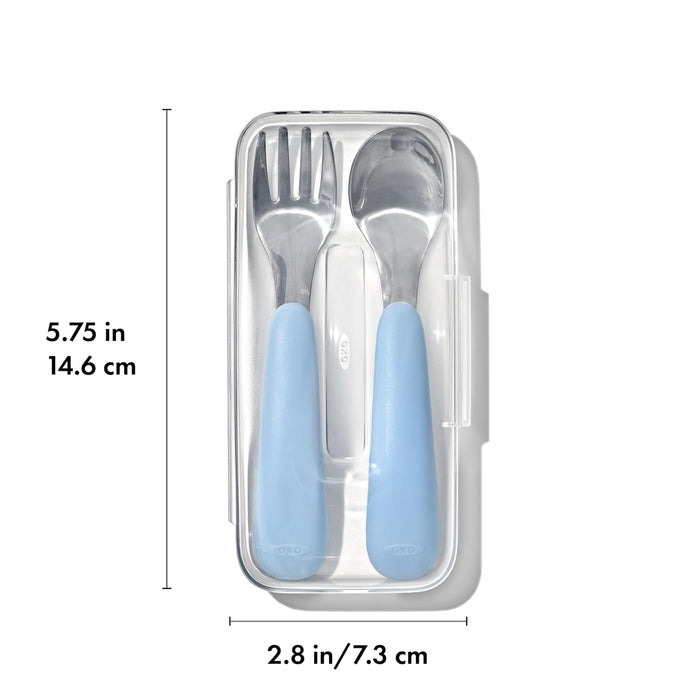 Oxo Tot On The Go Fork And Spoon Set (Blossom)