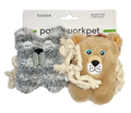 Patchwork Pet Greybar Bear and Lion Duo Dog Toy