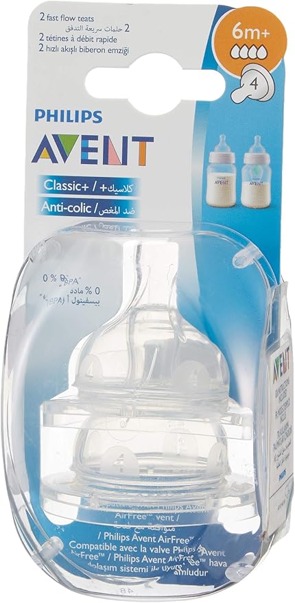 Philips Avent Anti Colic Teats (6 Months) - Pack of 2