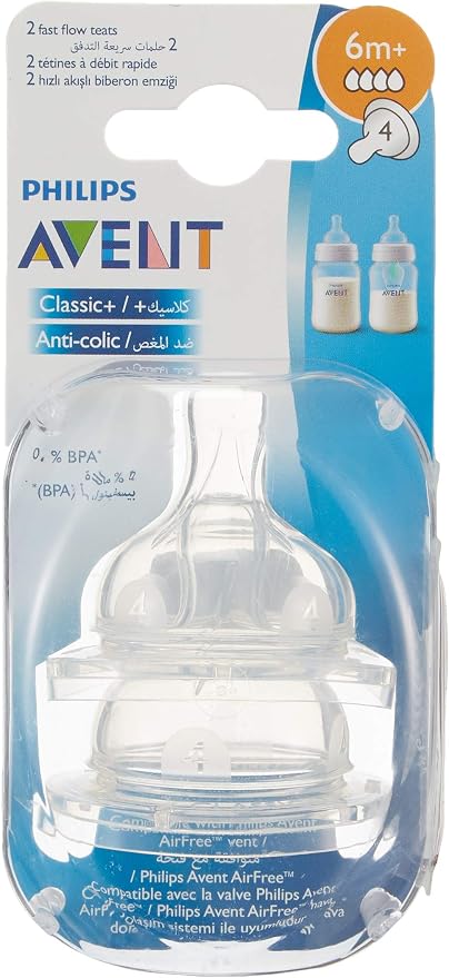 Philips Avent Anti Colic Teats (6 Months) - Pack of 2