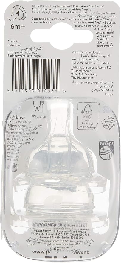 Philips Avent Anti Colic Teats (6 Months) - Pack of 2