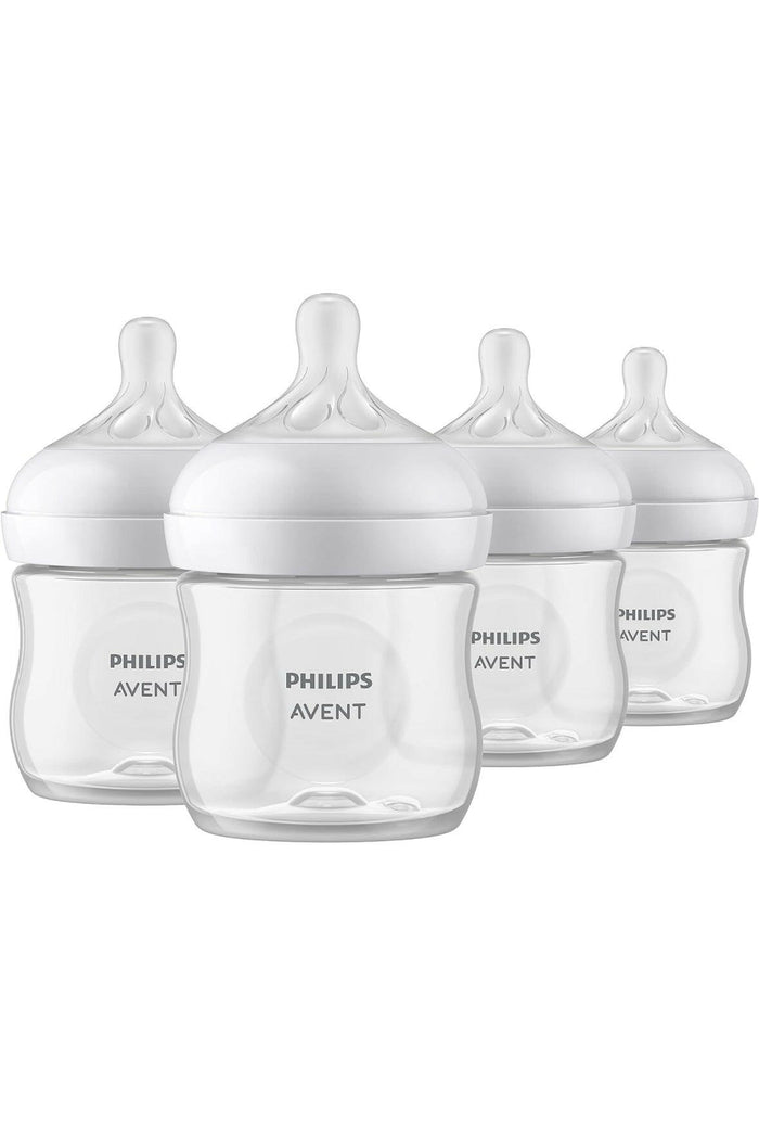 Philips AVENT Natural Baby Bottle with Natural Response Nipple, Clear, 4oz, 4pk.