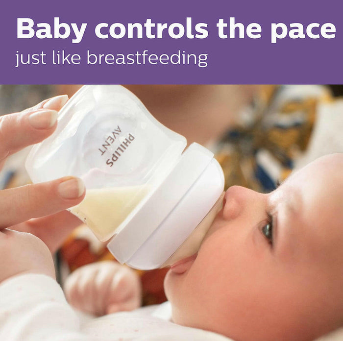 Philips AVENT Natural Baby Bottle with Natural Response Nipple, Clear, 4oz, 4pk.