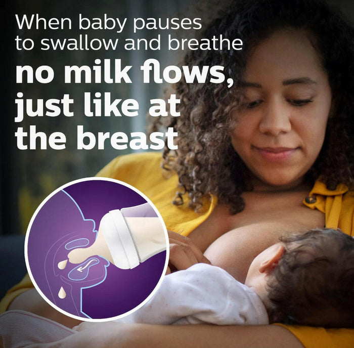 Philips AVENT Natural Baby Bottle with Natural Response Nipple, Clear, 4oz, 4pk.