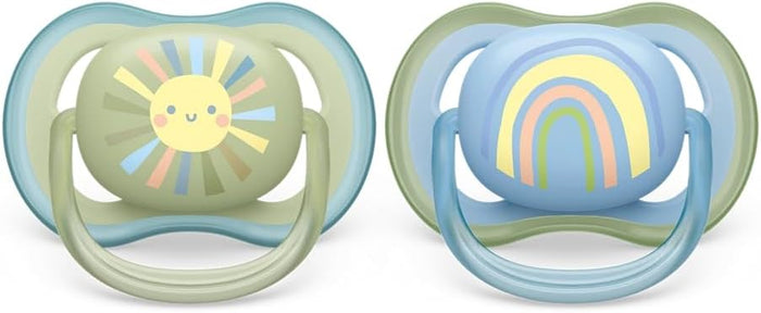 Philips Avent Ultra Air Pacifier (Boy, 0-6 Months) - Pack of 2