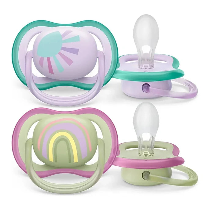 Philips Avent Ultra Air Pacifier (Girl, 0-6 Months) - Pack of 2