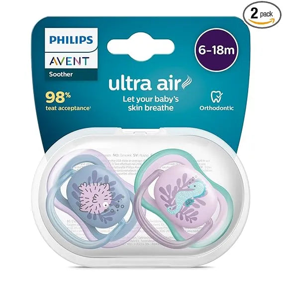 Philips Avent Ultra Pacifier Girl - Pack of 2 (6-18 Months)