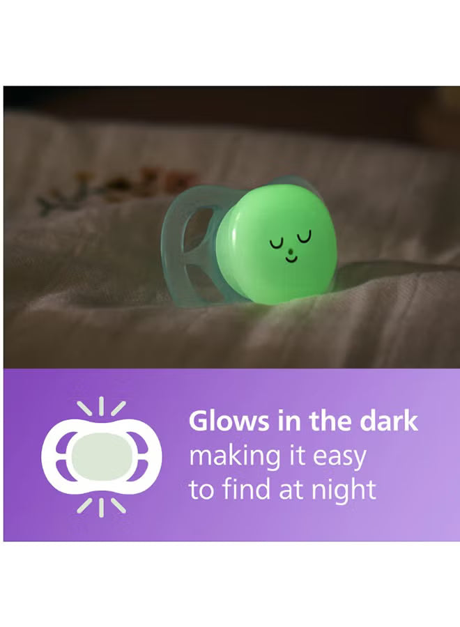 Philips Avent Ultra Start Night Time Glow In The Dark Soother (0-2m, Boy) - Pack of 2