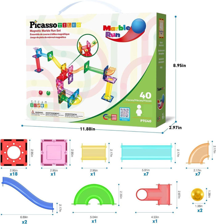 Picasso Magnetic Marble Run (40 Pcs)