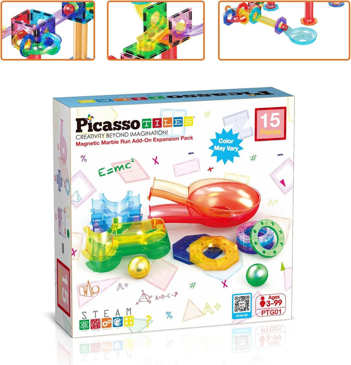 Picasso Magnetic Marble Run Expansion Pack (15 Pcs)
