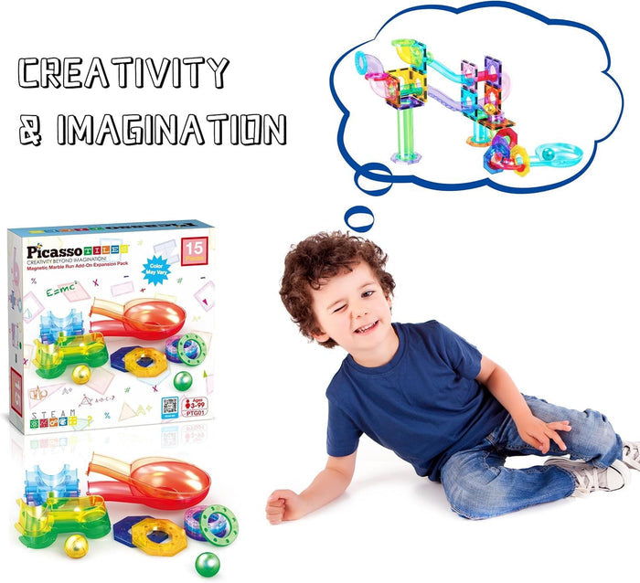 Picasso Magnetic Marble Run Expansion Pack (15 Pcs)