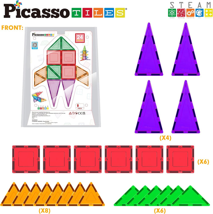 Picasso Magnetic Tiles 3D Classic (24 Pcs)