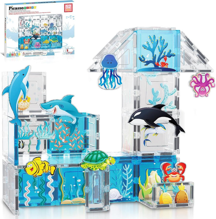 Picasso Magnetic Tiles Aquarium 52Pcs