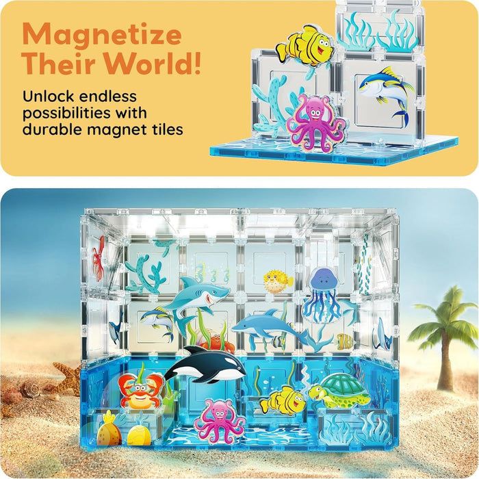 Picasso Magnetic Tiles Aquarium 52Pcs