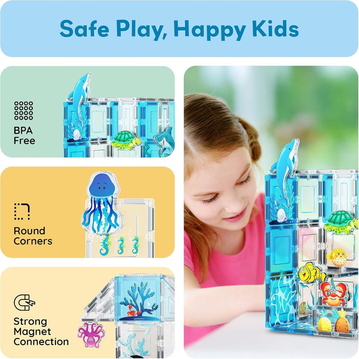 Picasso Magnetic Tiles Aquarium 52Pcs