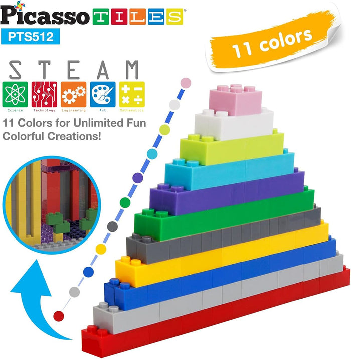 Picasso Magnetic Tiles Building Bricks (512 Pcs)