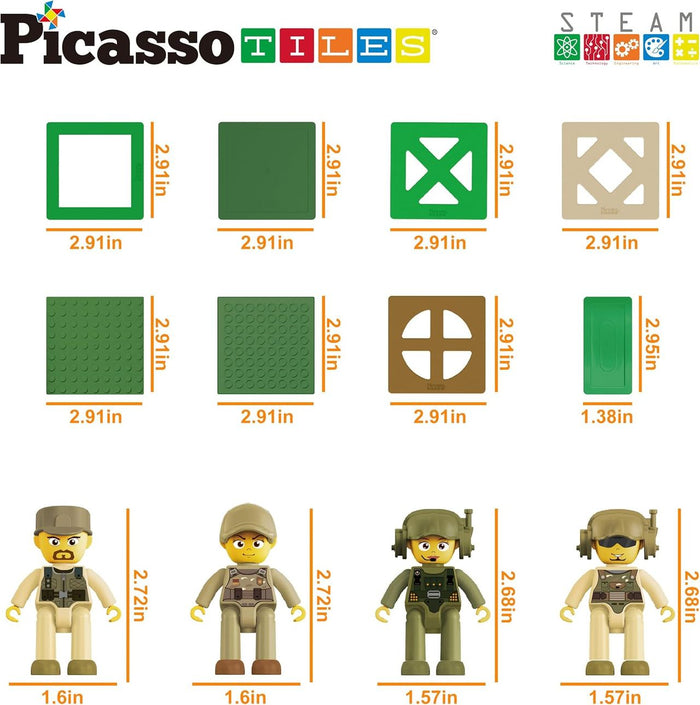 Picasso Magnetic Tiles Combat Force (186 Pcs)
