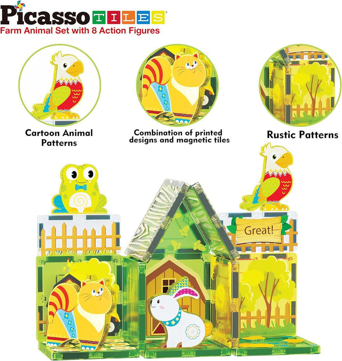 Picasso Magnetic Tiles Farm Set (26 Pcs)