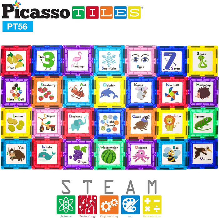 Picasso Magnetic Tiles Fund & Cog (56 Pcs)