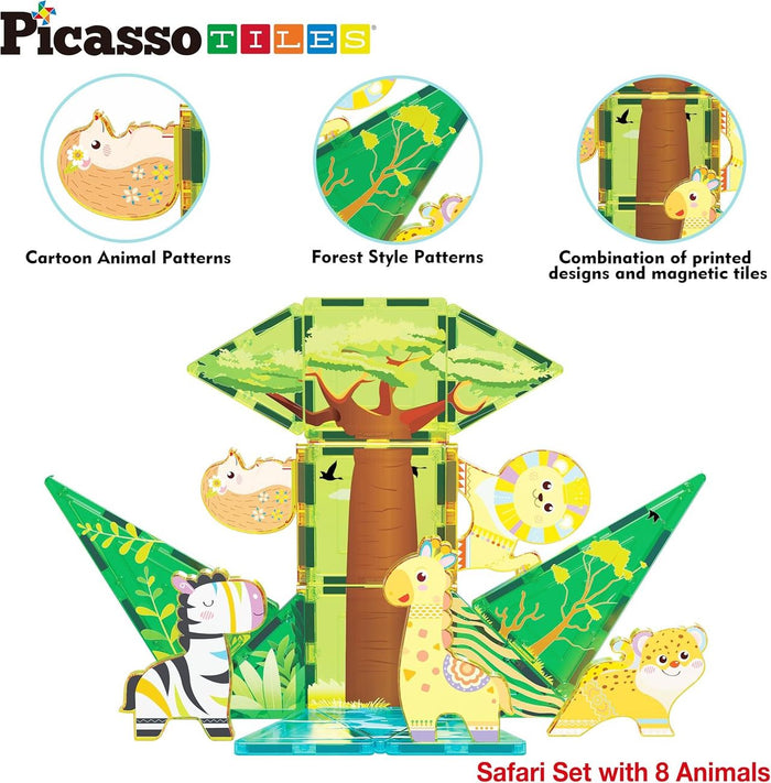 Picasso Magnetic Tiles Safari Set (26 Pcs)