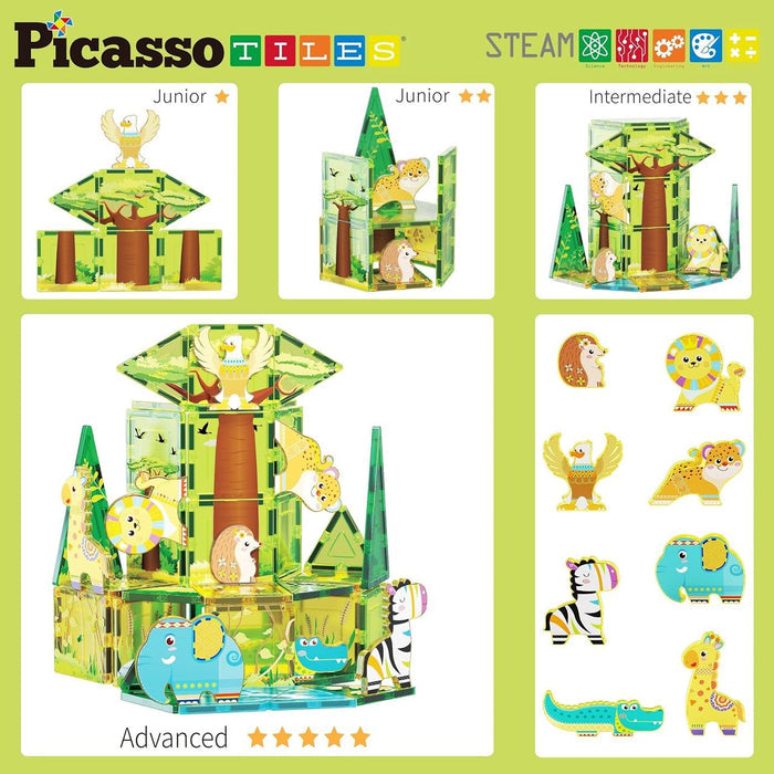 Picasso Magnetic Tiles Safari Set (46 Pcs)