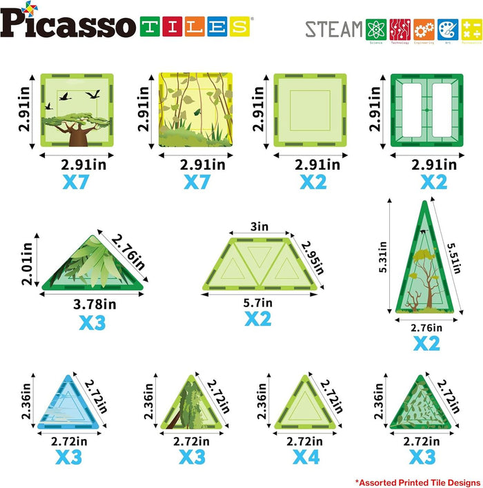Picasso Magnetic Tiles Safari Set (46 Pcs)