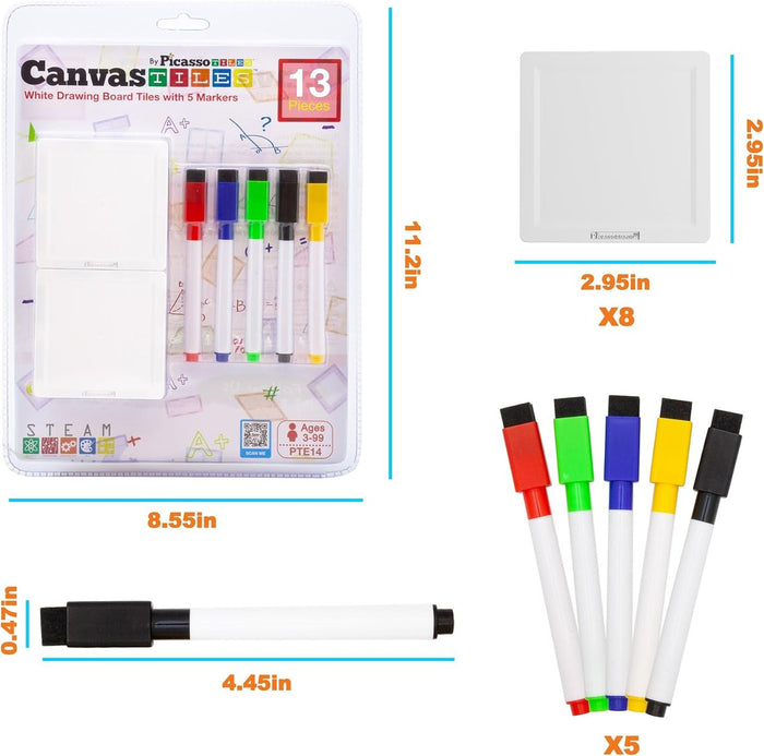 Picasso Magnetic White Board Tiles (13 Pcs)