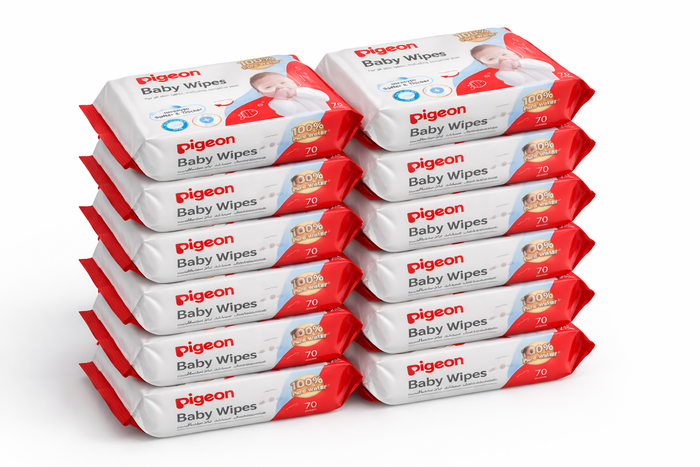 Pigeon Baby Wipes 100% Pure Water Refill - Pack of 12