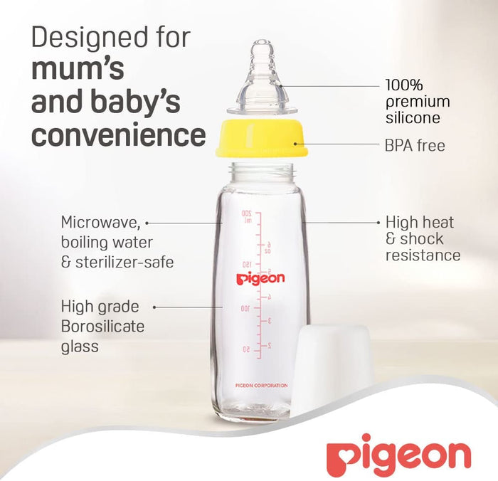 Pigeon Glass Slim Neck Bottle (200ml)