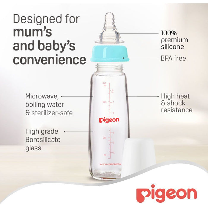 Pigeon Glass Slim Neck Bottle (240ml)