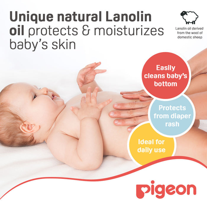 Pigeon Moisturizing Wipes With Lanolin 70'S