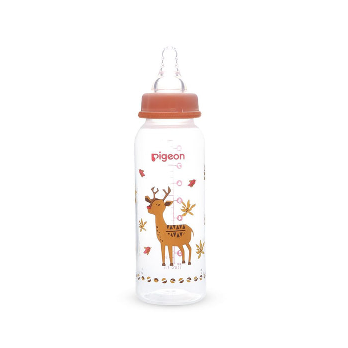 Pigeon Slim Neck Animal Decorated Plastic Bottle - Deer (240ml)