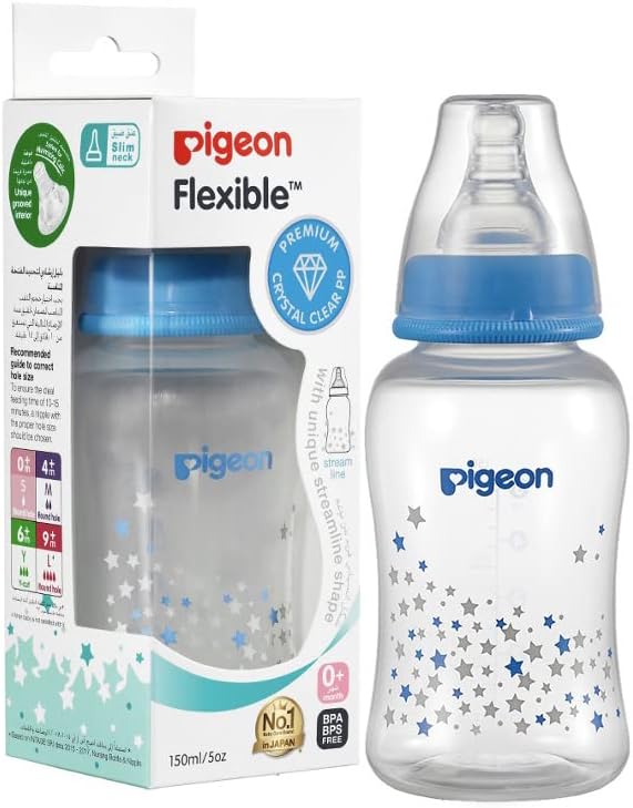 Pigeon Streamline Slim Neck Plastic Decorated Bottle
