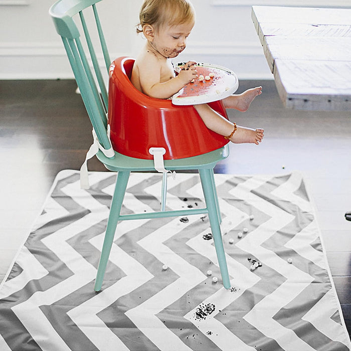 Prince Lionheart Catch All Floor Mat (Chevron Grey  & White)
